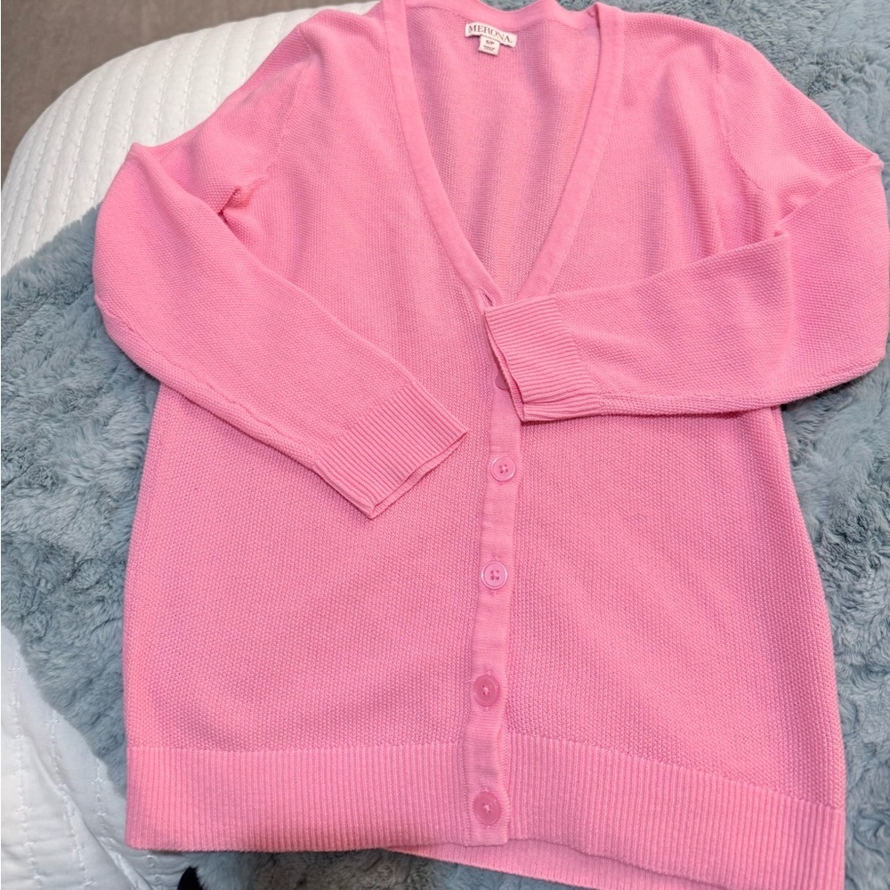 Merona Pink Button-Up Cardigan Size SP NWOT